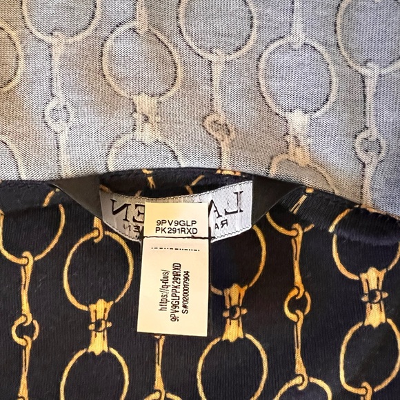 Lauren Ralph Lauren Equestrian Horse Bit Knit Top Navy Gold M - Picture 8 of 8